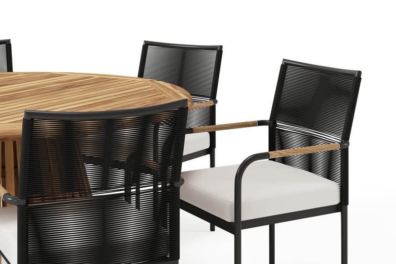 Lakenview Rundt Spisebord 150 cm med 6 Sonia Spisestoler - Natur - Hagemøbler - Hagegruppe - Spisegrupper hage