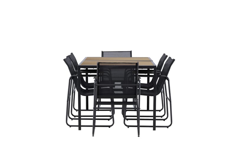 Lampedusa Spisegruppe Utendørs 6-seter - Svart - Hagemøbler - Hagegruppe - Spisegrupper hage