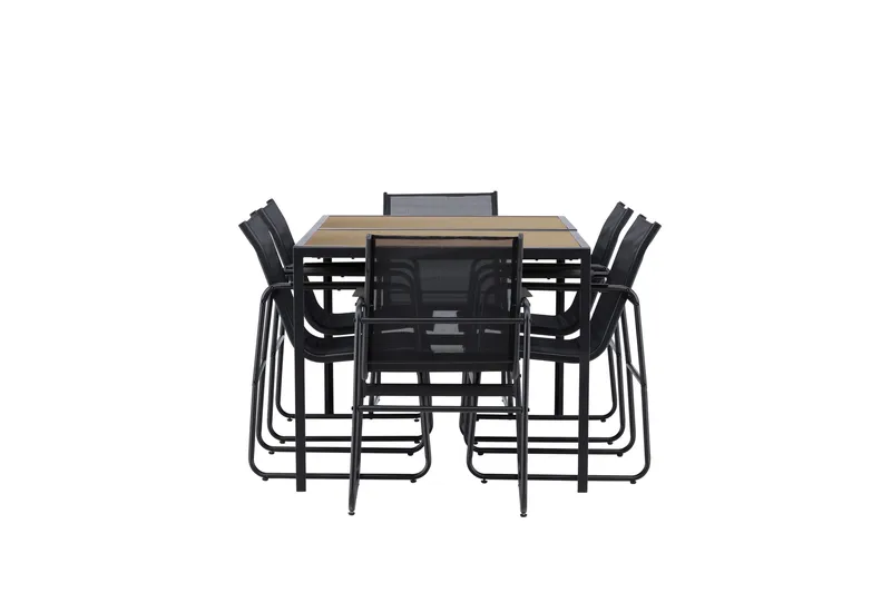 Lampedusa Spisegruppe Utendørs 6-seter - Svart - Hagemøbler - Hagegruppe - Spisegrupper hage