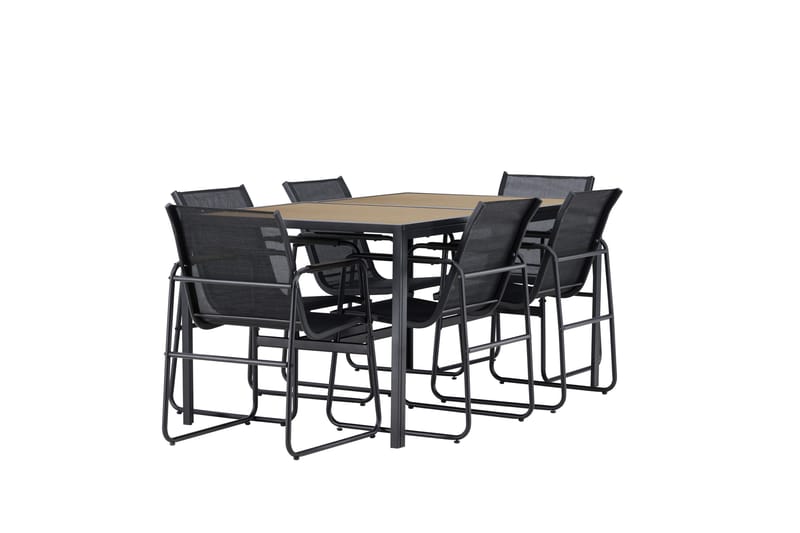 Lampedusa Spisegruppe Utendørs 6-seter - Svart - Hagemøbler - Hagegruppe - Spisegrupper hage