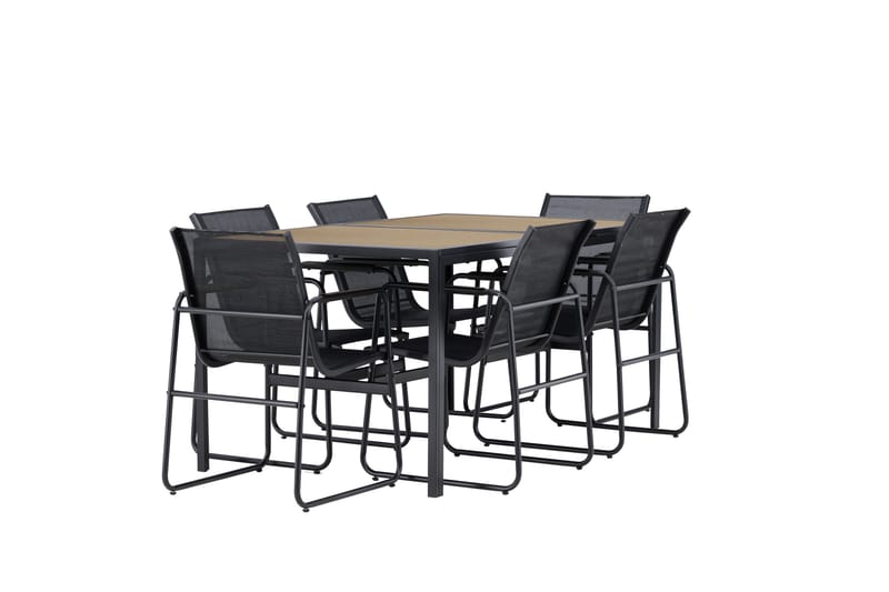 Lampedusa Spisegruppe Utendørs 6-seter - Svart - Hagemøbler - Hagegruppe - Spisegrupper hage