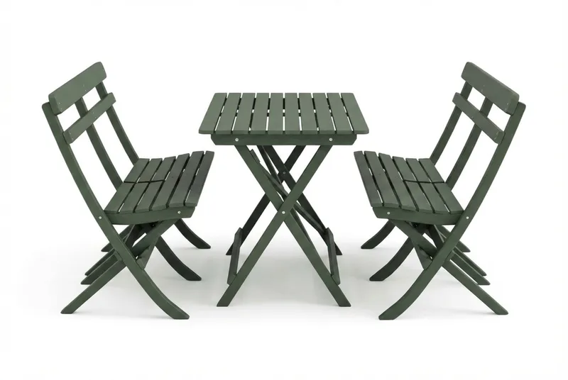 Landet utendørs spisegruppe 118x70x74 cm med 2 sofaer - Grønn - Hagemøbler - Hagegruppe - Spisegrupper hage
