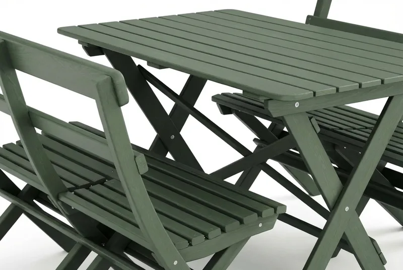 Landet utendørs spisegruppe 118x70x74 cm med 2 sofaer - Grønn - Hagemøbler - Hagegruppe - Spisegrupper hage