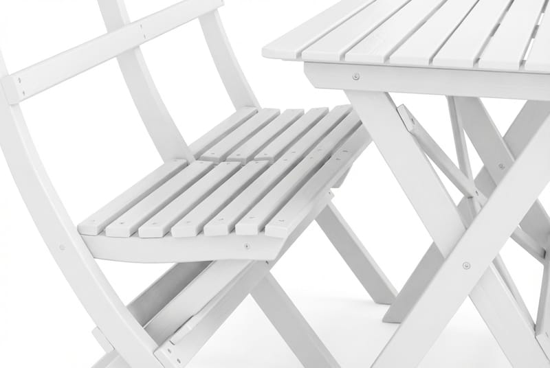 Landet utendørs spisegruppe 118x70x74 cm med 2 sofaer - Hvit - Hagemøbler - Hagegruppe - Spisegrupper hage