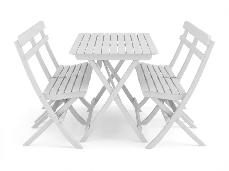Landet utendørs spisegruppe 118x70x74 cm med 2 sofaer - Hvit - Hagemøbler - Hagegruppe - Spisegrupper hage