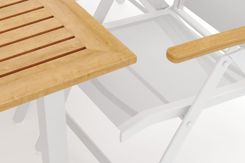 Las Vegas utendørs spisegruppe, uttrekkbar 220x280x100 cm med 8 Las Vegas regulerbare stoler - Hvit - Hagemøbler - Hagegruppe - Spisegrupper hage