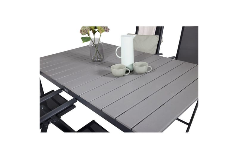 Levels Forlengbar Spisegruppe 160cm + 4 Break Stoler Svart/G - Venture Home - Hagemøbler - Hagegruppe - Spisegrupper hage