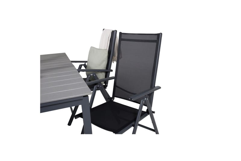 Levels Forlengbar Spisegruppe 160cm + 4 Break Stoler Svart/G - Venture Home - Hagemøbler - Hagegruppe - Spisegrupper hage