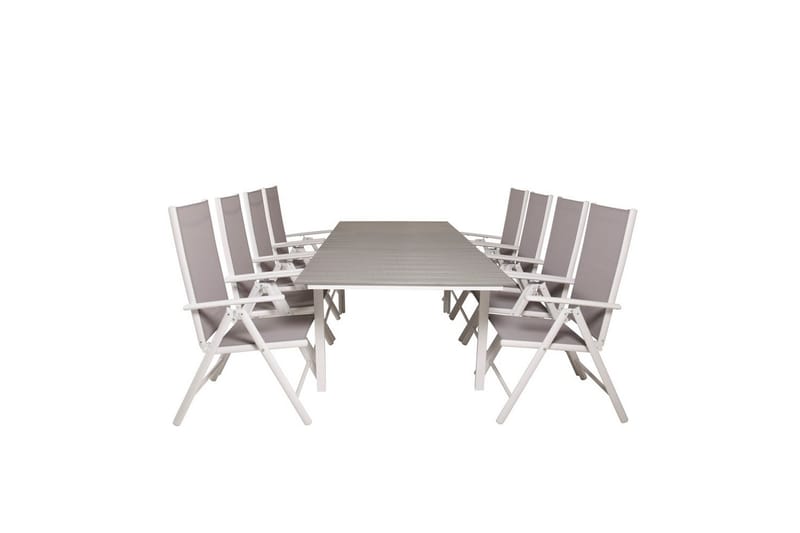 Levels Forlengbar Spisegruppe 160cm+8 Break Spisestoler Hvit - Venture Home - Hagemøbler - Hagegruppe - Spisegrupper hage