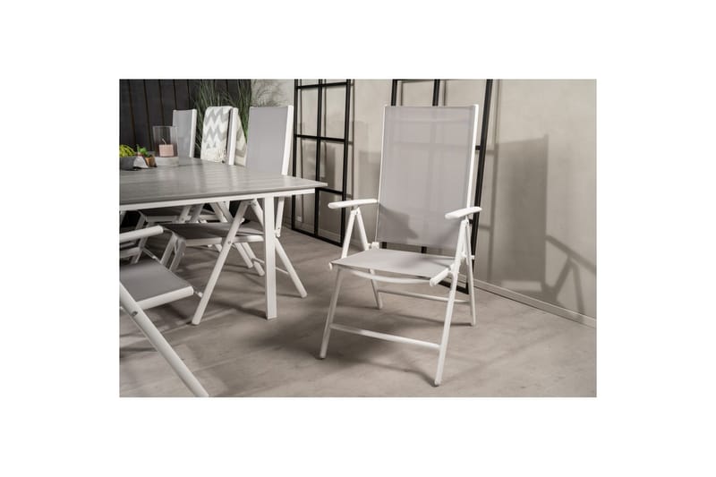 Levels Forlengbar Spisegruppe 160cm+8 Break Spisestoler Hvit - Venture Home - Hagemøbler - Hagegruppe - Spisegrupper hage