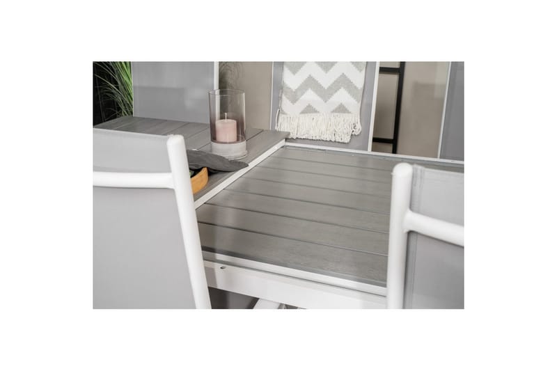 Levels Forlengbar Spisegruppe 160cm+8 Break Spisestoler Hvit - Venture Home - Hagemøbler - Hagegruppe - Spisegrupper hage