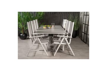 Levels Forlengbar Spisegruppe 160cm+8 Break Spisestoler Hvit - Venture Home - Hagemøbler - Hagegruppe - Spisegrupper hage