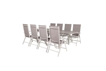 Levels Forlengbar Spisegruppe 160cm+8 Break Spisestoler Hvit - Venture Home - Hagemøbler - Hagegruppe - Spisegrupper hage
