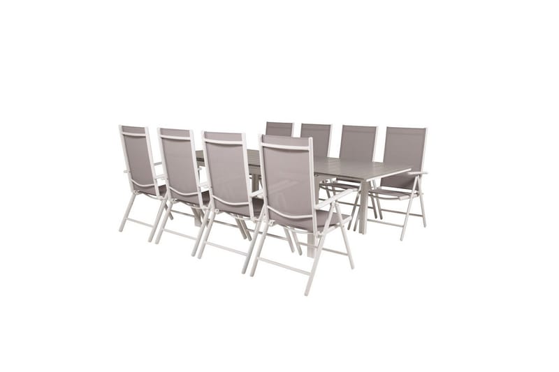 Levels Forlengbar Spisegruppe 160cm+8 Break Spisestoler Hvit - Venture Home - Hagemøbler - Hagegruppe - Spisegrupper hage