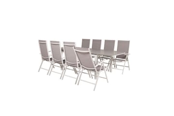 Levels Forlengbar Spisegruppe 160cm+8 Break Spisestoler Hvit - Venture Home - Hagemøbler - Hagegruppe - Spisegrupper hage
