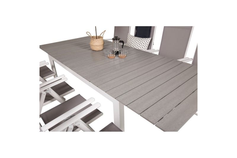 Levels Forlengbar Spisegruppe 160cm+8 Break Spisestoler Hvit - Venture Home - Hagemøbler - Hagegruppe - Spisegrupper hage