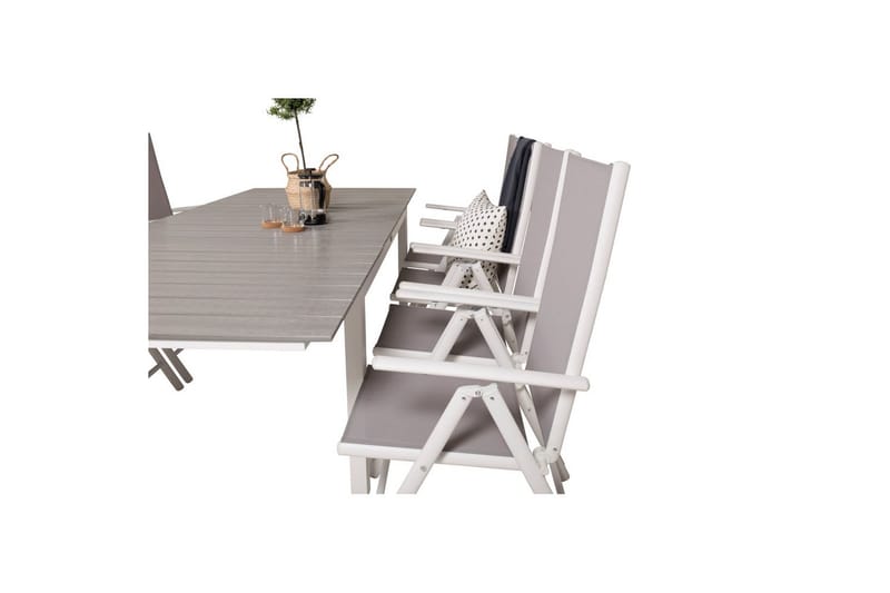 Levels Forlengbar Spisegruppe 160cm+8 Break Spisestoler Hvit - Venture Home - Hagemøbler - Hagegruppe - Spisegrupper hage