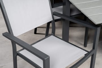 Levels Matgruppe 225-325 cm Rektangulær med 10 Copacabana Stoler - Grå - Hagemøbler - Hagegruppe - Spisegrupper hage