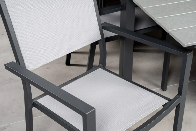 Levels Matgruppe 225-325 cm Rektangulær med 10 Copacabana Stoler - Grå - Hagemøbler - Hagegruppe - Spisegrupper hage