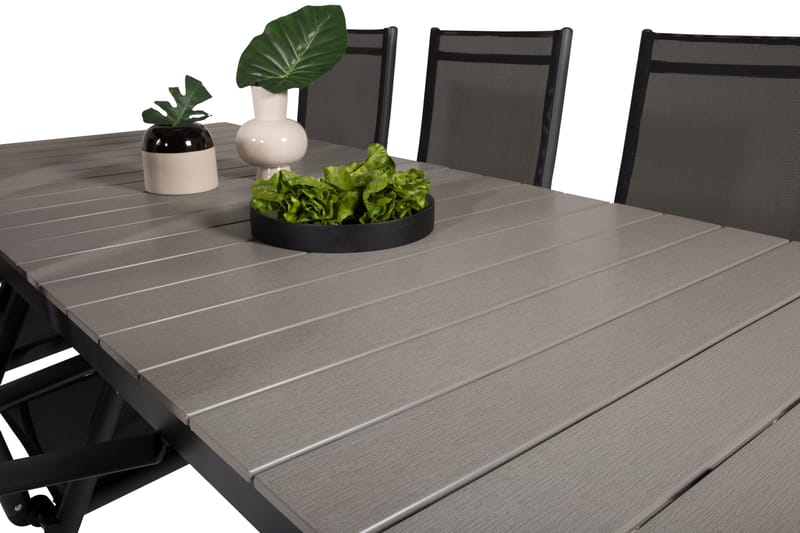 Levels Spisegruppe 230-310 cm Rektangulær med 6 Break Stoler - Svart - Hagemøbler - Hagegruppe - Spisegrupper hage