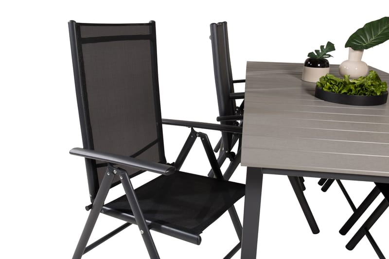 Levels Spisegruppe 230-310 cm Rektangulær med 6 Break Stoler - Svart - Hagemøbler - Hagegruppe - Spisegrupper hage