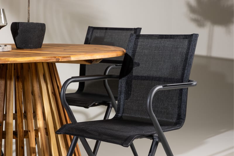 Lumpur Matgruppe 110 cm Rund med 4 Alina Stoler - Natur - Hagemøbler - Hagegruppe - Spisegrupper hage