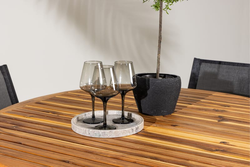 Lumpur Matgruppe 110 cm Rund med 4 Alina Stoler - Natur - Hagemøbler - Hagegruppe - Spisegrupper hage