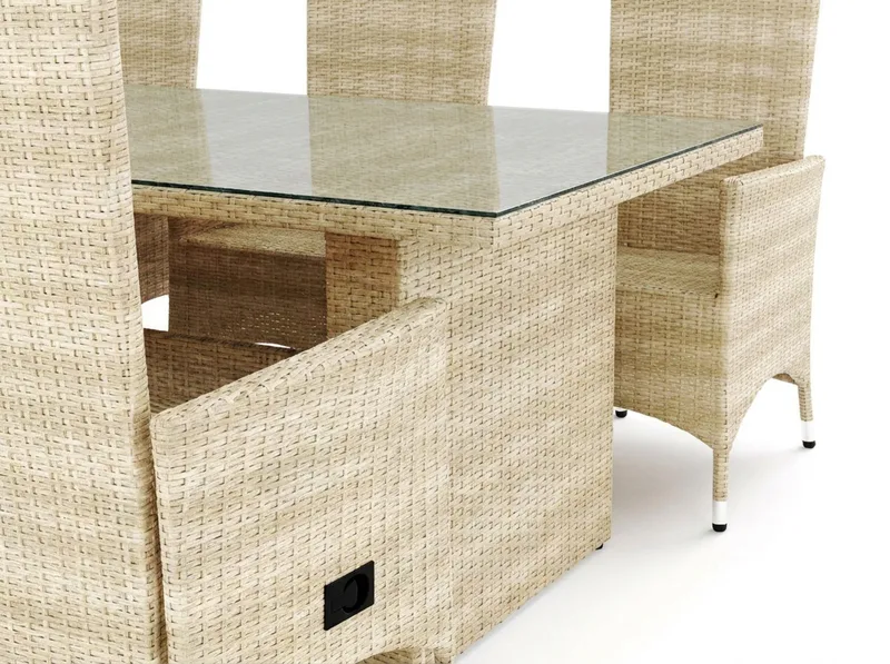 Majestic Matgrupp Utomhus 210 + 6 Jenny Ställbar Fåtölj Comfort Garden Beige - Hagemøbler - Hagegruppe - Spisegrupper hage