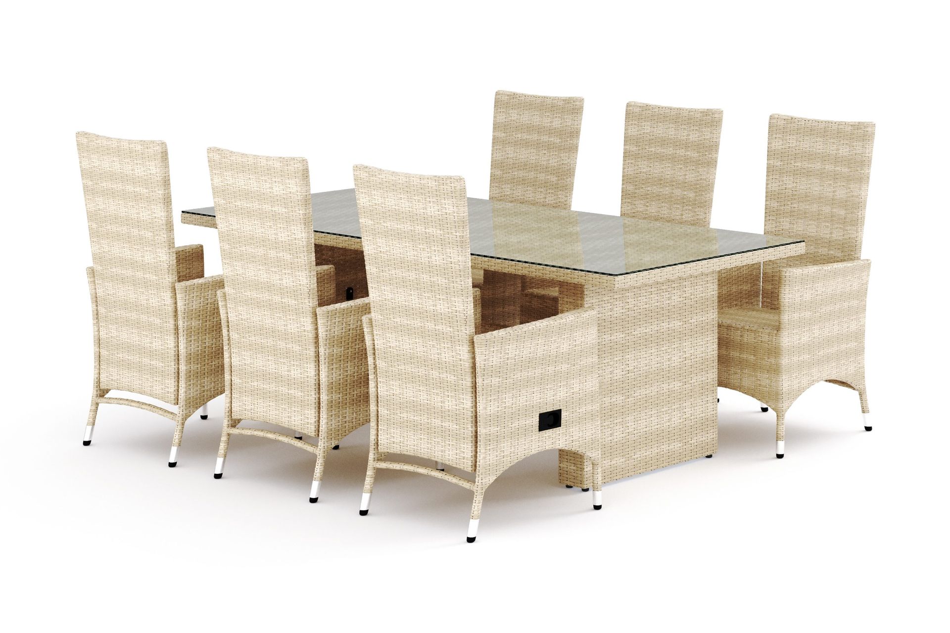 Majestic spisegruppe utendørs 210 + 6 Jenny regulerbar lenestol Comfort Garden Beige -