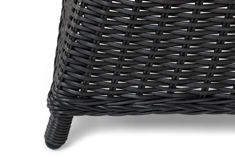 Marcus Spisegruppe 140 Rund + 4 Lenestoler m Pute - Svart - Hagemøbler - Hagegruppe - Spisegrupper hage