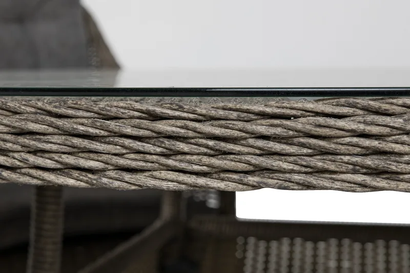 Marcus Spisegruppe 140 Rund + 4 Lenestoler m Pute - Grå - Hagemøbler - Hagegruppe - Spisegrupper hage