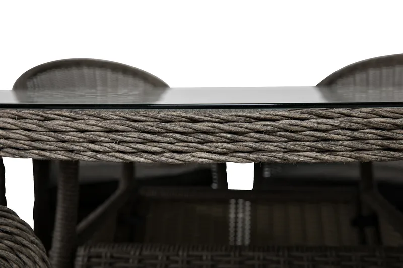 Marcus Spisegruppe 140 Rund + 4 Light Lenestoler m Pute - Grå - Hagemøbler - Hagegruppe - Spisegrupper hage