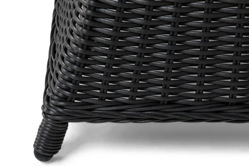 Marcus Spisegruppe 140 Rund + 6 Lenestoler m Pute - Svart - Hagemøbler - Hagegruppe - Spisegrupper hage