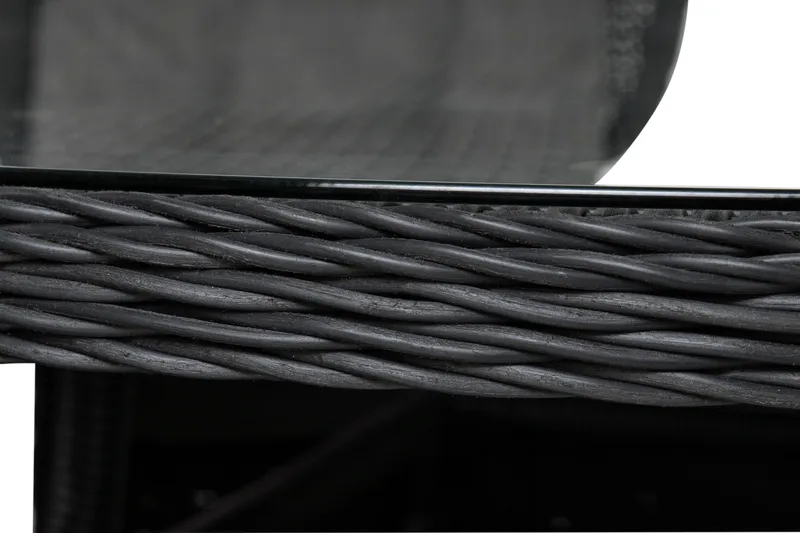 Marcus Spisegruppe 140 Rund + 6 Lenestoler m Pute - Svart - Hagemøbler - Hagegruppe - Spisegrupper hage