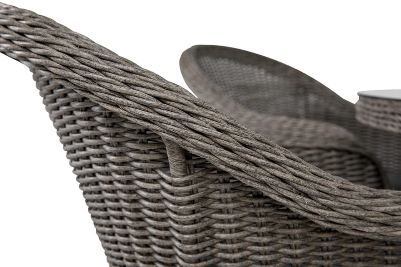 Marcus Spisegruppe 140 Rund + 6 Light Lenestoler m Pute - Grå - Hagemøbler - Hagegruppe - Spisegrupper hage