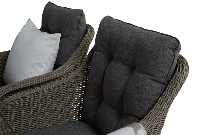 Marcus Spisegruppe 200 + 4 Lenestoler m Pute - Grå - Hagemøbler - Hagegruppe - Spisegrupper hage