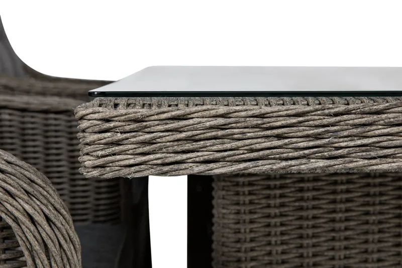 Marcus Spisegruppe 200 + 4 Lenestoler m Pute - Grå - Hagemøbler - Hagegruppe - Spisegrupper hage