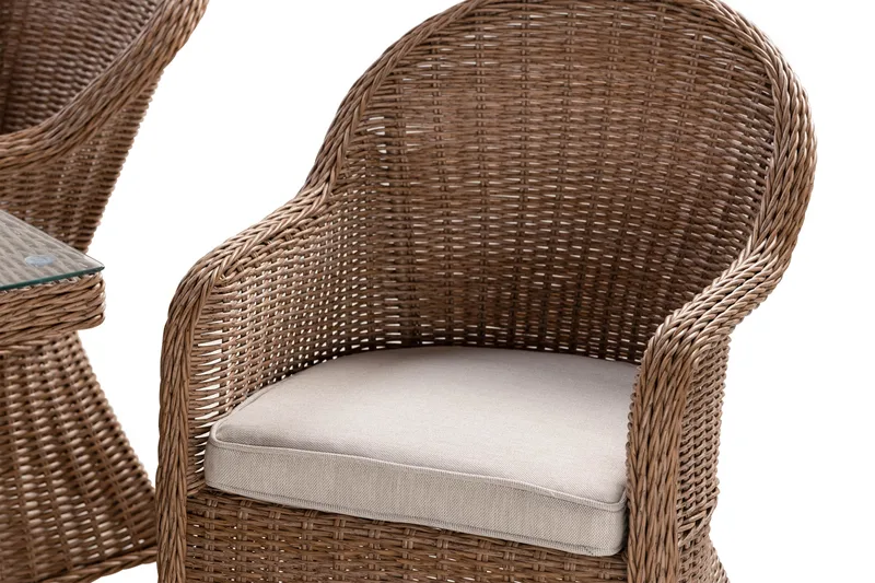 Marcus Spisegruppe 200 + 4 Light Lenestoler m Pute - Natur - Hagemøbler - Hagegruppe - Spisegrupper hage