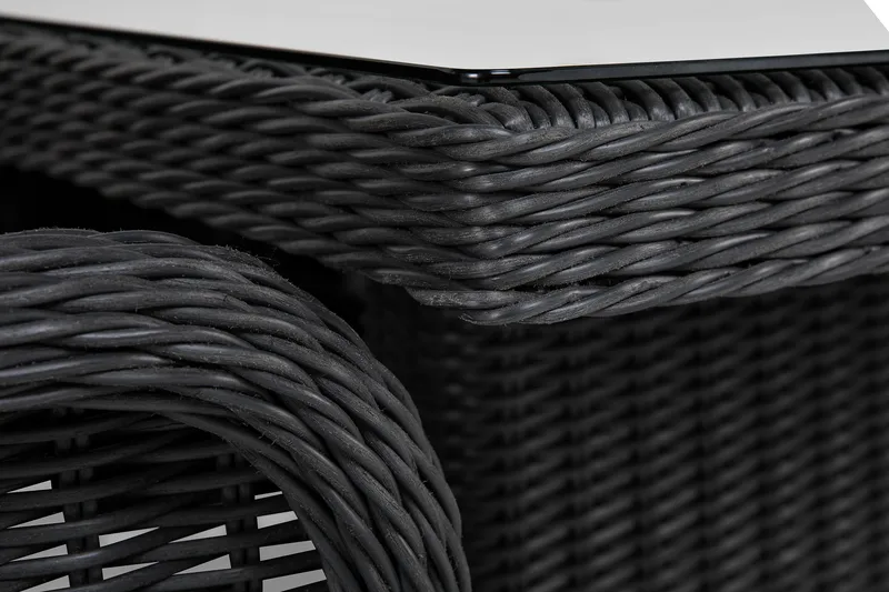 Marcus Spisegruppe 200 + 6 Lenestoler m Pute - Svart - Hagemøbler - Hagegruppe - Spisegrupper hage