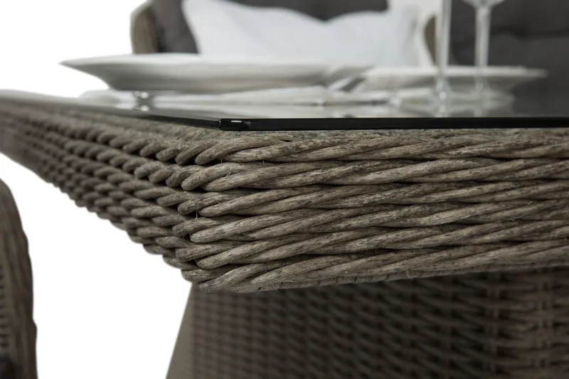 Marcus Spisegruppe 200 + 6 Lenetoler m Pute - Grå - Hagemøbler - Hagegruppe - Spisegrupper hage