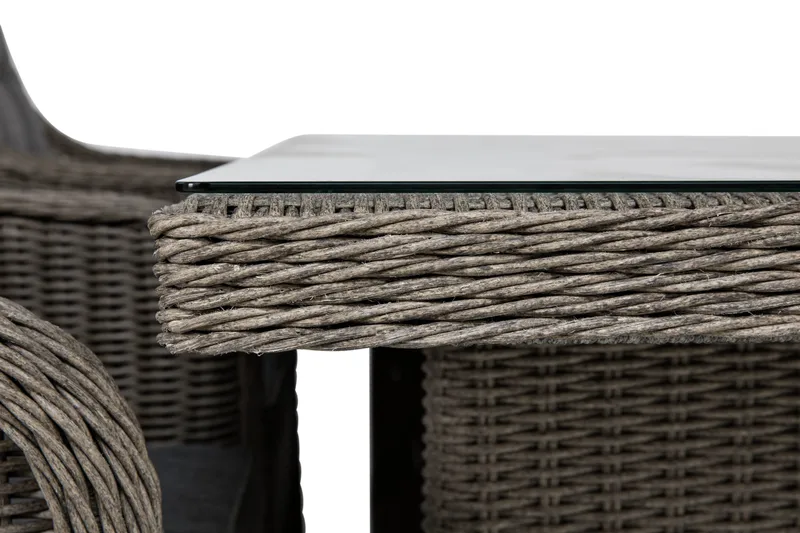 Marcus Spisegruppe 200 + 6 Lenetoler m Pute - Grå - Hagemøbler - Hagegruppe - Spisegrupper hage