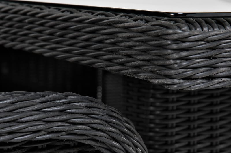 Marcus Spisegruppe 200 + 6 Light Lenestoler m Pute - Svart - Hagemøbler - Hagegruppe - Spisegrupper hage