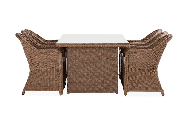 Marcus Spisegruppe 200 + 6 Light Lenestoler m Pute - Natur - Hagemøbler - Hagegruppe - Spisegrupper hage