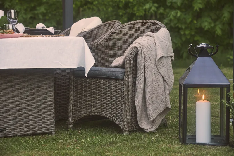 Marcus Spisegruppe 200 + 6 Light Lenetoler m Pute - Grå - Hagemøbler - Hagegruppe - Spisegrupper hage