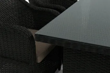 Marcus utendørs spisegruppe 160x90 cm med 4 Marcus Light utefåtöljer - Svart - Hagemøbler - Hagegruppe - Spisegrupper hage