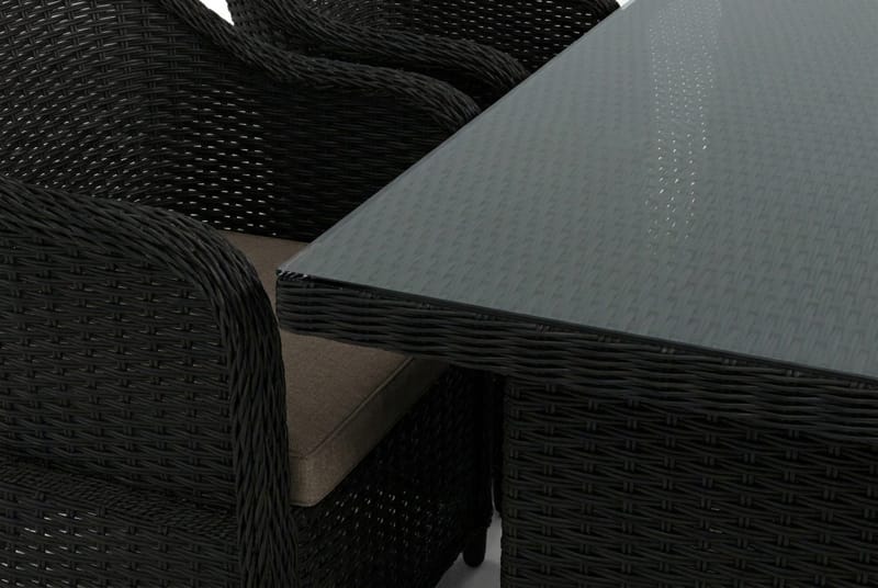 Marcus utendørs spisegruppe 160x90 cm med 4 Marcus Light utefåtöljer - Svart - Hagemøbler - Hagegruppe - Spisegrupper hage