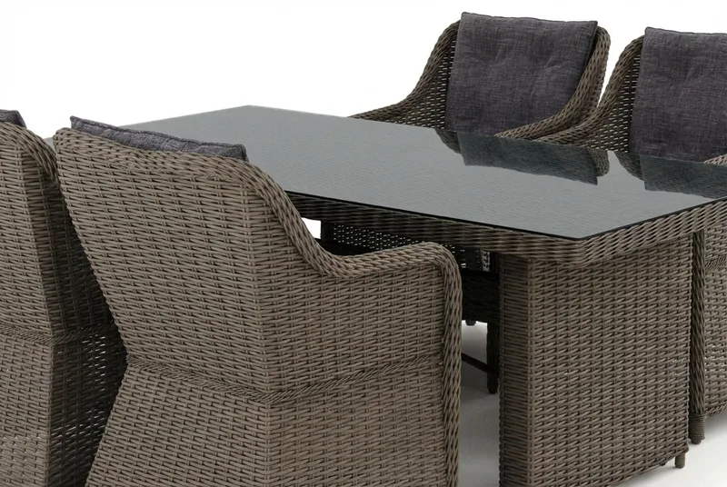 Marcus utendørs spisegruppe 160x90 cm med 4 Marcus utefåtöljer - Grå - Hagemøbler - Hagegruppe - Spisegrupper hage