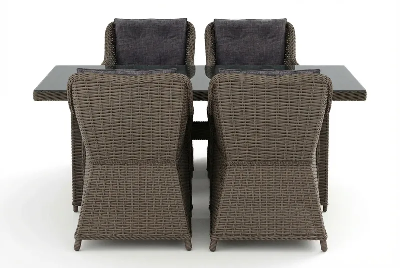 Marcus utendørs spisegruppe 160x90 cm med 4 Marcus utefåtöljer - Grå - Hagemøbler - Hagegruppe - Spisegrupper hage