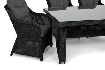 Marcus utendørs spisegruppe 160x90 cm med 4 Marcus utendørs lenestoler - Svart - Hagemøbler - Hagegruppe - Spisegrupper hage