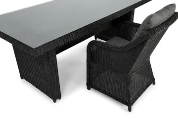Marcus utendørs spisegruppe 160x90 cm med 4 Marcus utendørs lenestoler - Svart - Hagemøbler - Hagegruppe - Spisegrupper hage